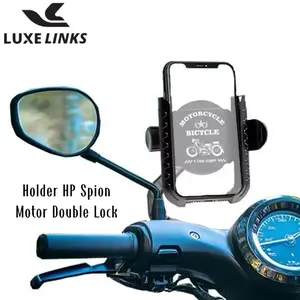 LUXE Holder Phone Spion Motor VANGO VA08 Dauble Lock Anti Maling 360°Rotari Holder Stand Dudukan HP Anti Jatuh