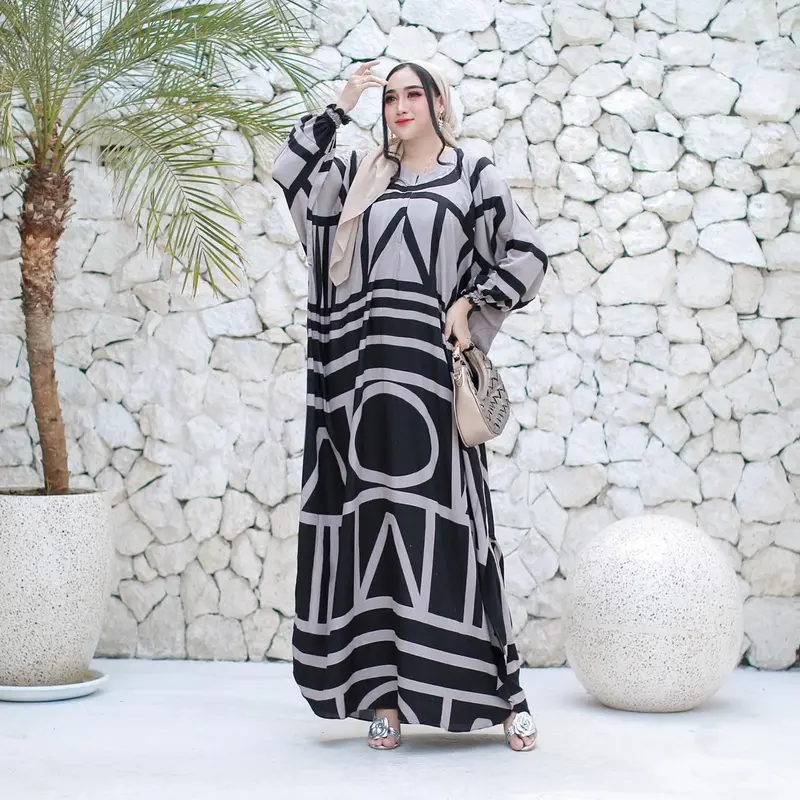 Kaftan Super Jumbo Rayon Busui Nyaman Panjang Tebal Dress Wanita - Butik Sandang 5