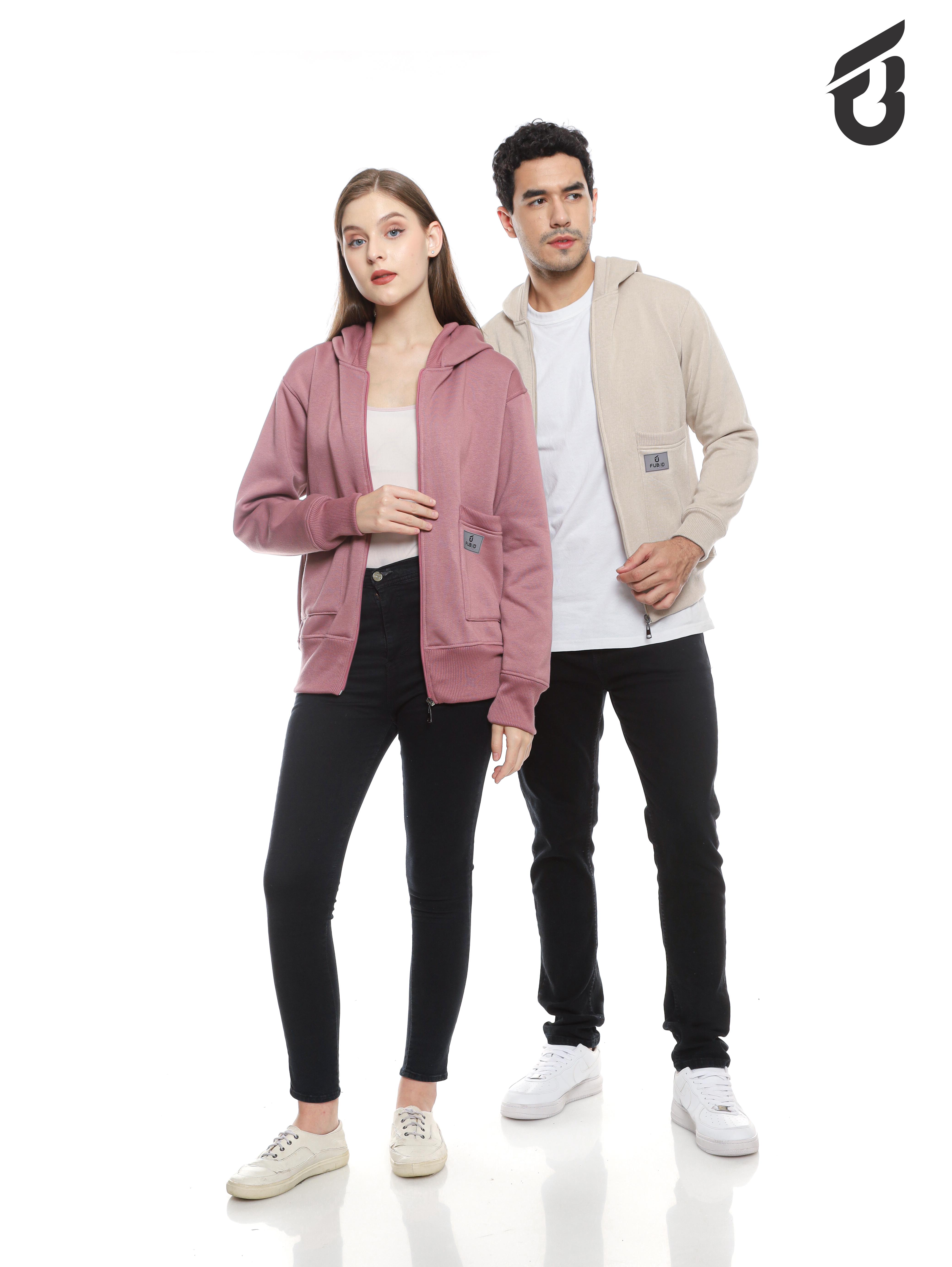 FUB V3 Jaket Zipper Fleece Korean Style Premium High Quality Unisex Bahan Fleece Nyaman Gaya Korea Cocok Untuk Pria Dan Wanita