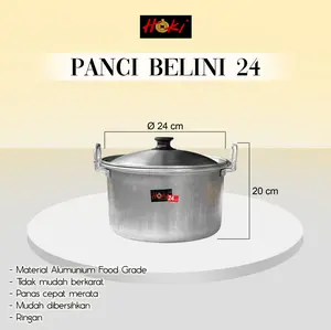 PANCI BELINI 24 CM / PANCI REBUS / PANCI SAYUR / PANCI SERBAGUNA / PANCI ALIMINIUM / PANCI ANTI LENGKET DAN KARAT