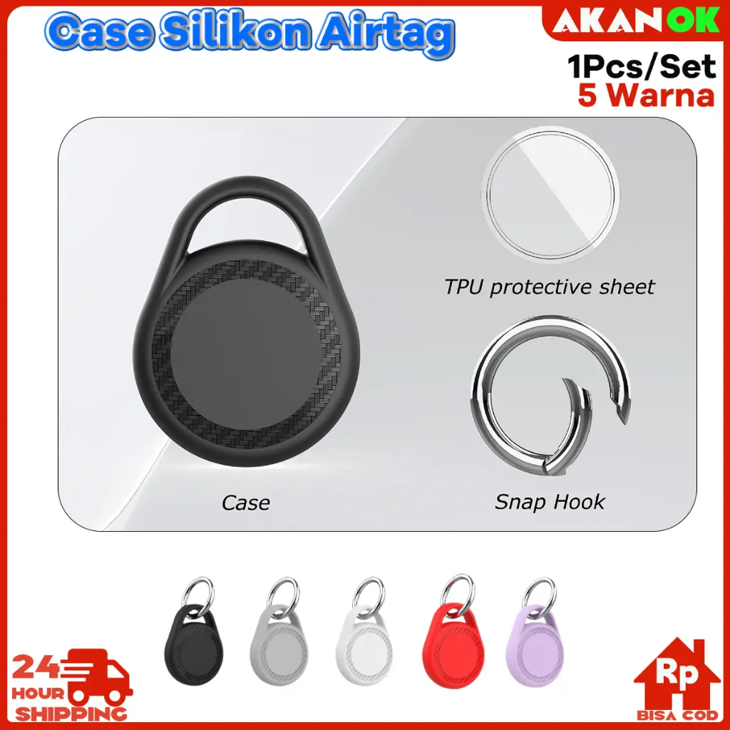 Casing Airtag Anti Air Waterproof - Pelindung Silikon untuk Anak & Hewan Peliharaan - Airtag Case Tahan Lama Warna Lengkap - Cocok untuk Travel & Outdoor