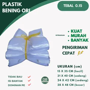 kantong kresek bening full ORI kualitas tertinggi 1 Ikat tebal 0.15 semua ukuran kuat murah tidak mudah sobek
