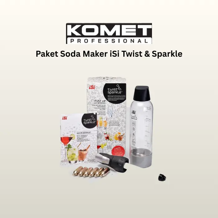 iSi Twist 'n Sparkle Soda Maker Starter Kit Pembuat Air Soda Portable + Free Soda Chargers CO2