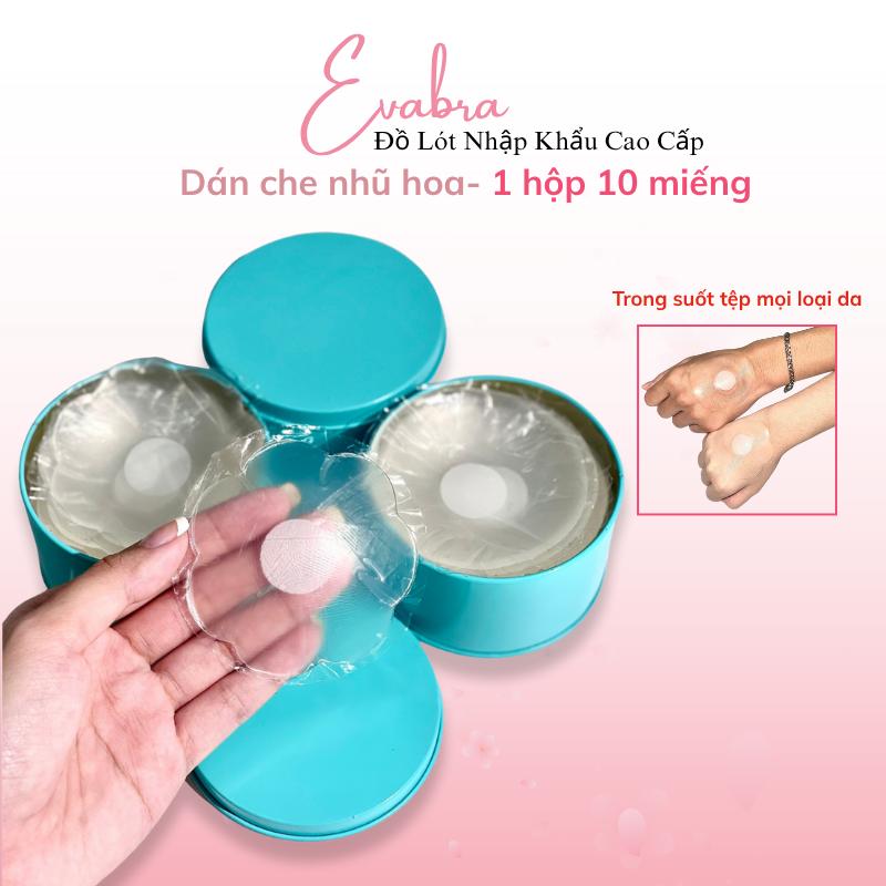 [MUA 3 HỘP TẶNG THÊM 10 MIẾNG] Hộp Xanh 5 Cặp Dán Nhũ Silicon Eva Bra Hình Hoa Màu Trong Suốt Siêu Chắc Không Sợ Rơi - 999 Nữ  Áo ngực dính Bra Accessories