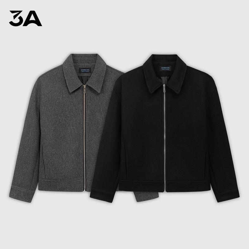 Áo Khoác Dạ Nam 3A Menstore Thiết Kế 2 Lớp Cao Cấp Menswear Có Khóa Zip Sang Trọng AD-25