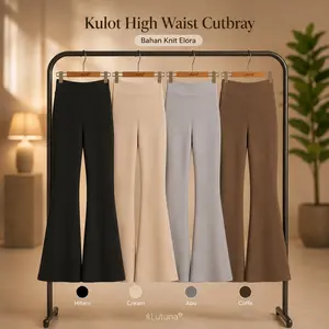 LUTUNA - CELANA KULOT CUTBRAY HIGHWAIST KNIT ELORA