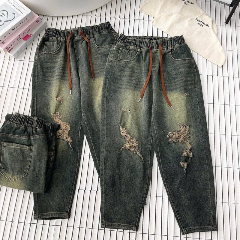 Ma QUẦN JEAN BAGGY 9 tấc jean Qc co giãn manh bigsize nữ khach cân nhắc chọn size