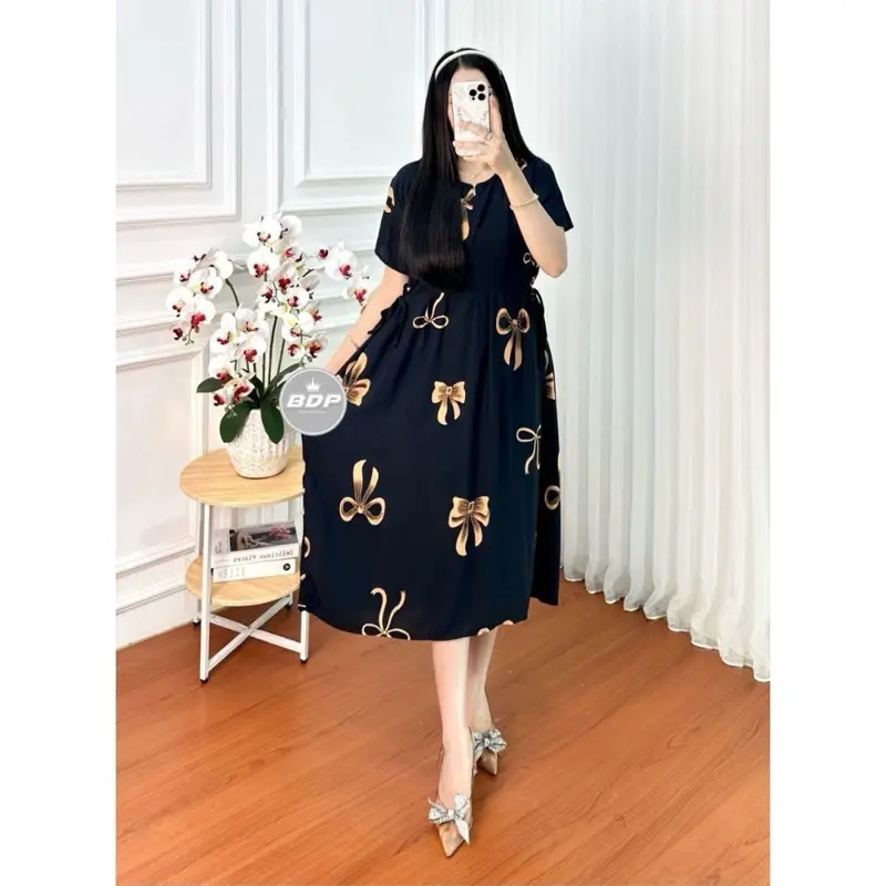 Daster Chibi Rayon Pendek Motif Pita Busui Bumil Resleting Depan Daster Wanita Harian Santai By Farcio Dress Wanita Rayon Adem Kekinian 1