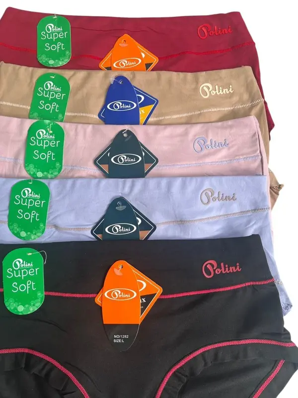 6-12 PCS POLINI 1232-1282 DC WANITA BAHAN KATUN ADEM NYAMAN ELASTIS SIZE M.L.XL.XXL Lembut Boxer Pendek Dewasa Motif Remaja 2