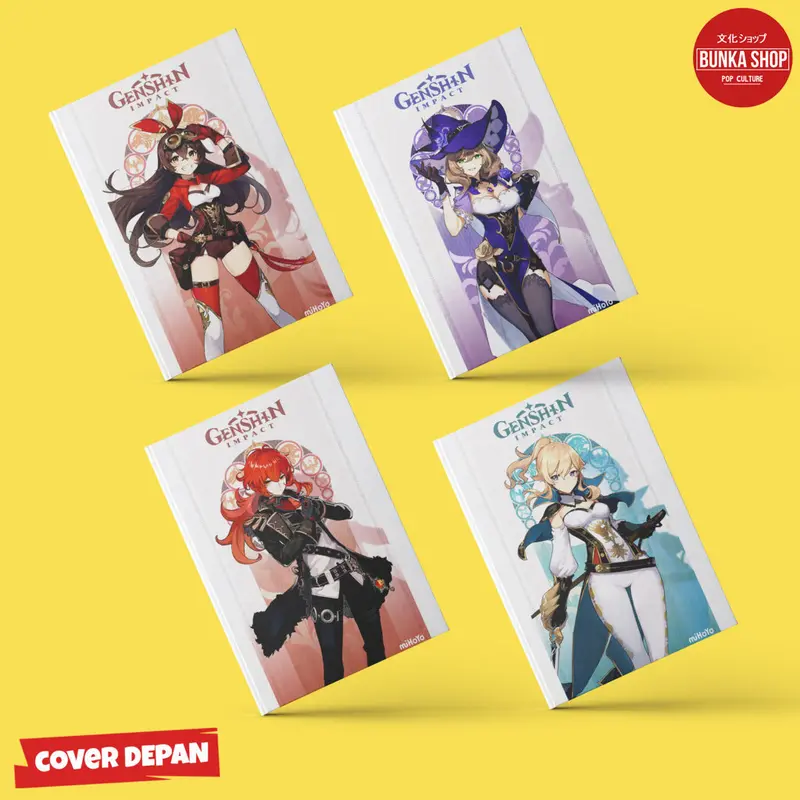 Pocket Note Hardcover Anime Genshin Impact  A6 Buku Tulis Catatan isi kertas polos Putih 0
