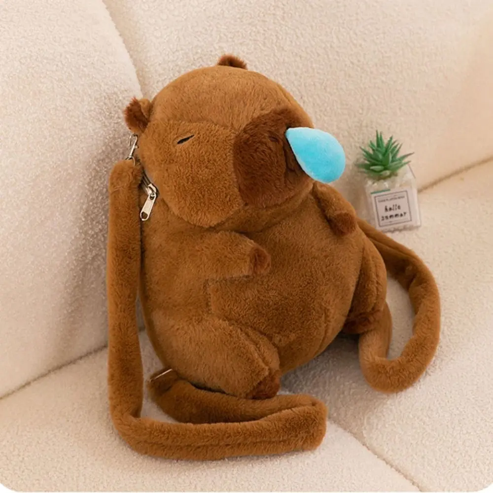 Balo Nhồi Bông Capybara, Phong Cách Kawaii, Thiết Kế Hoạt Hình Động Vật, Dung Tích Lớn, Túi Đeo Chéo, Thời Trang Dễ Thương, Unisex, Búp Bê Nhồi Bông Capybara Bag Tote Nữ Len