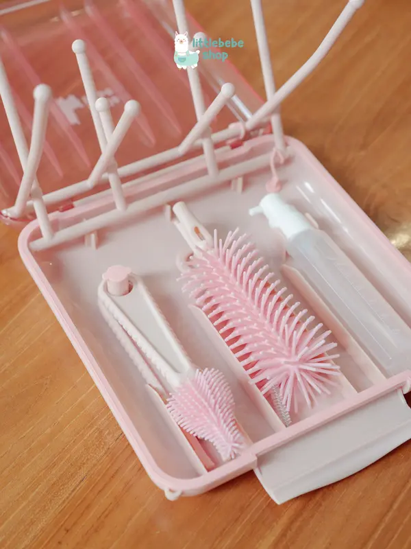 Littlebebeshop Hako Baby Drying Rack with Silicone brush I Rak pengering boto bayil travelling Botol 8