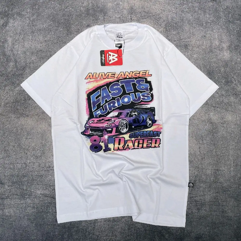 TSHIRT VINTAGE / TSHIRT VINTAGE PUTIH / KAOS NASCAR FAST AND FORIOUS / KAOS TSHIRT OVERSIZE / COWOK / CEWEK / KAOS VINTAGE / COUPLE / MOBIL / ANIME / ALIVE ANGEL