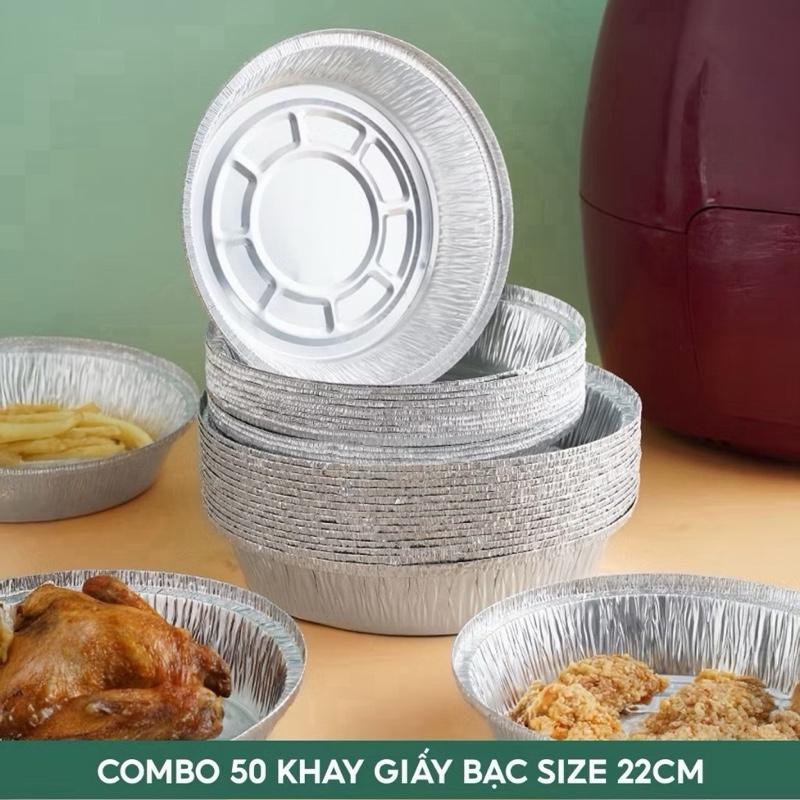 Set 50 giấy bạc size 22cm đựng thực phẩm dùng cho nồi chiên không dầu