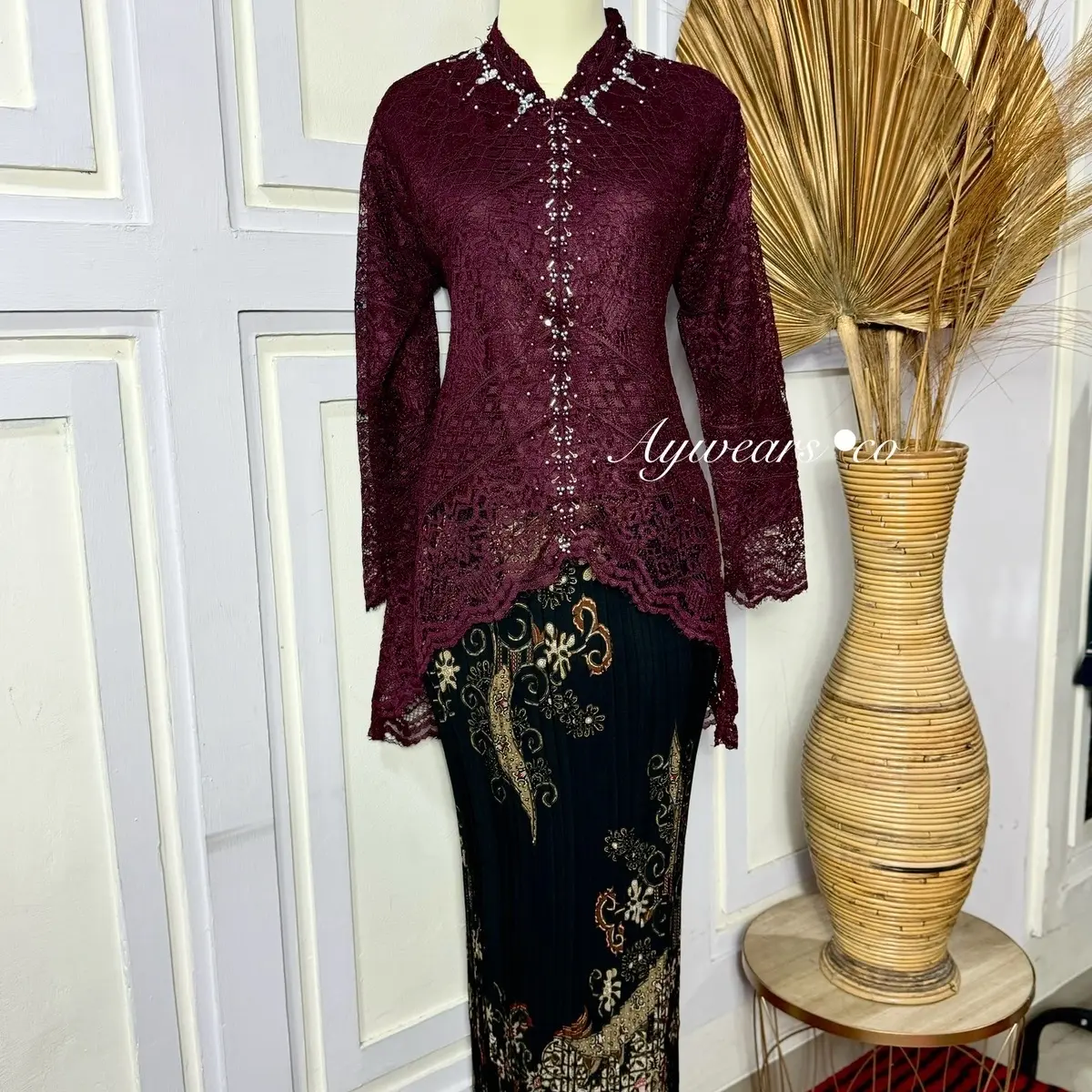 Aywears -kebaya Brukat payet Busui Shakira aurora / Kebaya brukat kondangan / kebaya Pesta / Set kebaya pesta Brokat Setelan Wanita Panjang