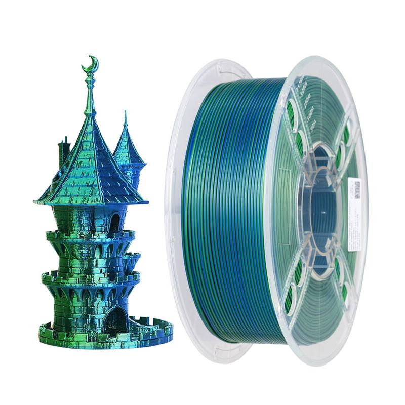Silk Filament Bicolor 1.75mm 1KG Silk Dual Colour Filament Blue/Green ...