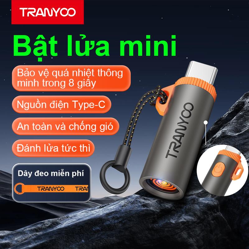   COD  Bật lửa điện mini Type-C Tranyoo E40 Cầm tay Chống Gió An Toàn Tiết Kiệm Năng Lượng Thích hợp sử dụng ngoài trời 