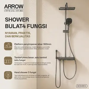 ARROW AE34904 Shower Set 4 Fungsi  | Tombol Piano + Rak Penyimpanan 300mm | Hand Shower 3 Mode Air Tekan Tinggi