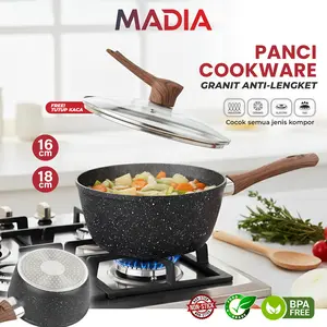 MADIA Panci Susu Lapisan Granit Anti Lengket 16cm-18cm Cocok Semua Kompor