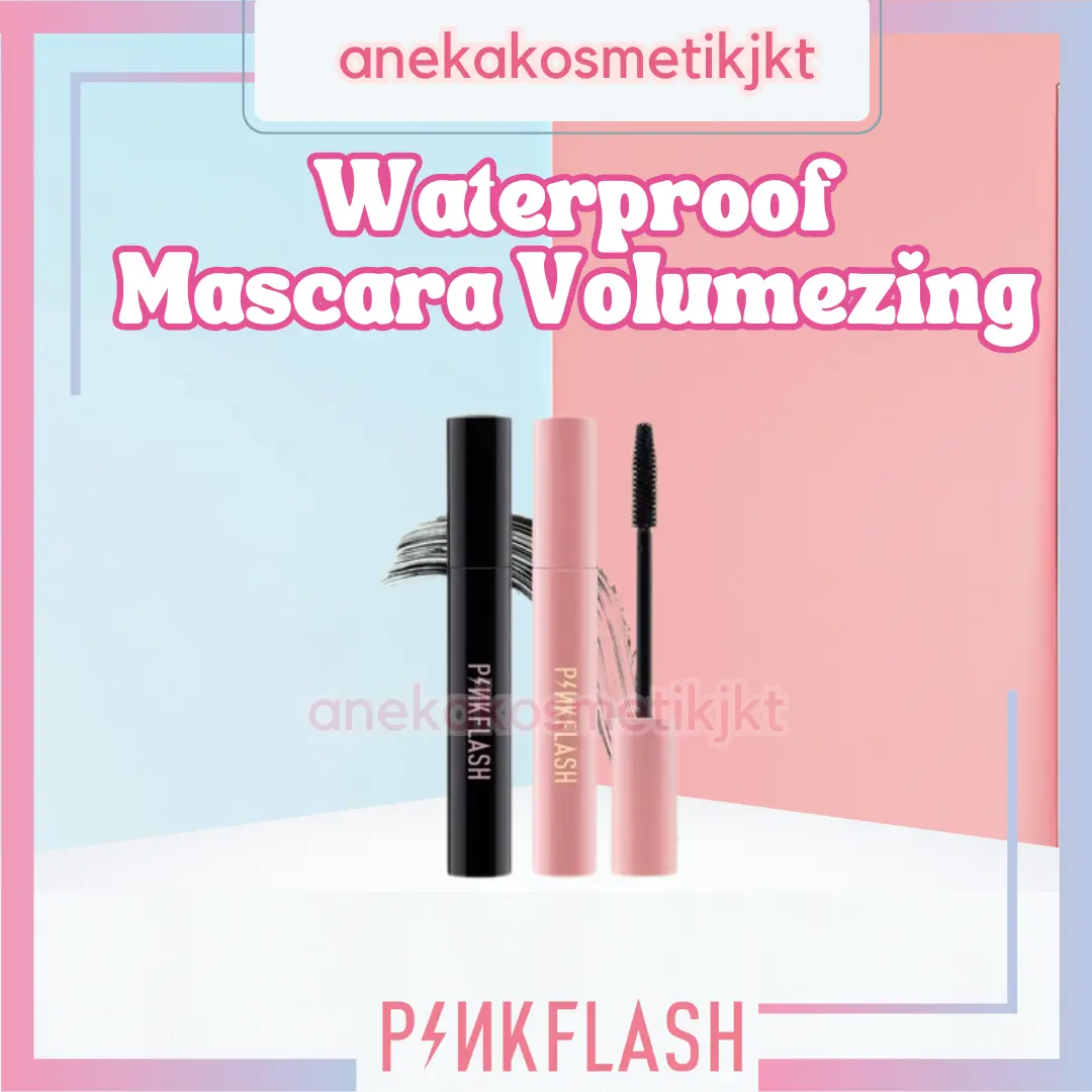PINKFLASH OhMyWink Volumezing Maskara Tahan Air| maskara pinkflash / mikro brush maskara fiber Black