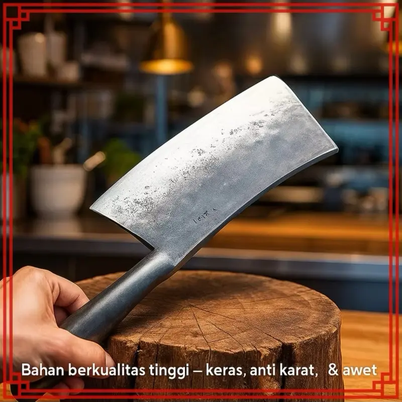 Pisau Cacah Daging Baja Per Murni Tebal 8mili Pisau Dapur Anti Gompal pisau Alat cacah tulang