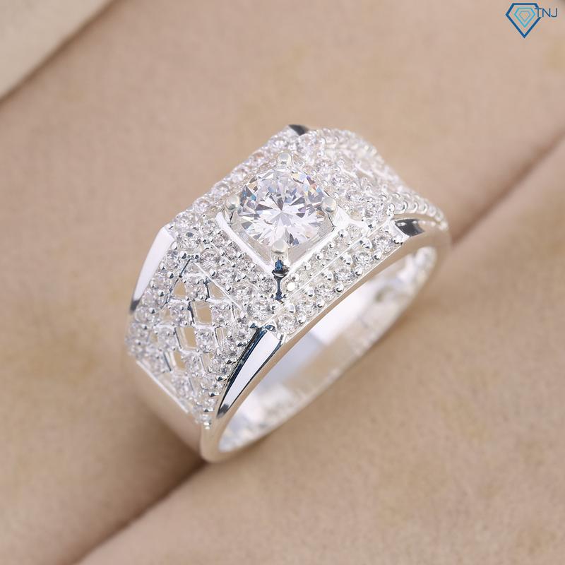 Nhẫn bạc nam đính đá cao cấp NNA0811 - Trang Sức TNJ