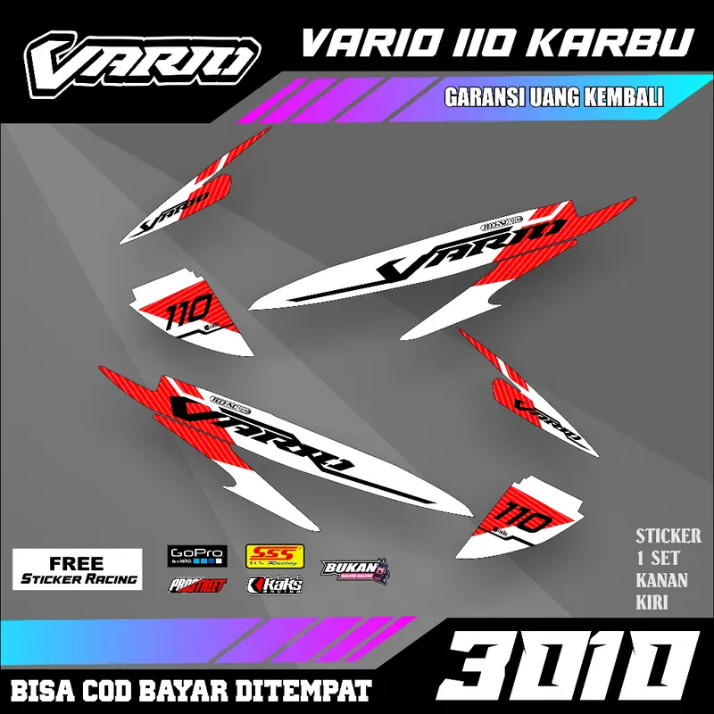 Striping Vario 110 Karbu Design Motif Malaysia - Setriping Setiker Sticker List Variasi Semi Fullbody Honda Vario Karbu 110 Free Sponsor 0