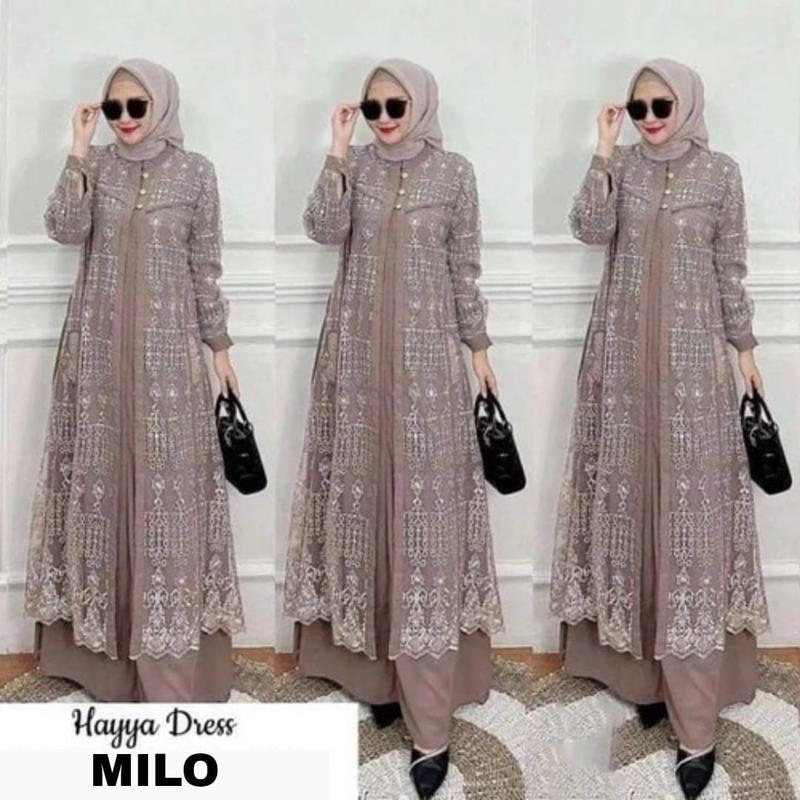 GAMIS BRUKAT CRINKLE WANITA WARNA BURGUNDY TERACOTA / Dress Pesta Muslim Mewah Kondangan Lebaran 2025 Bisa Couple Ibu Anak 9