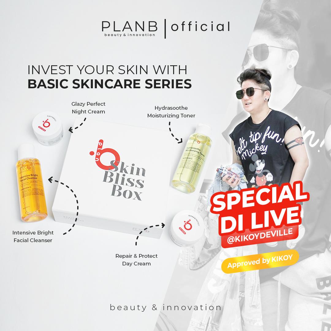 [SPECIAL LIVE KIKOYDEVILLE] PLAN B KOSMETIK - Paket SKINCARE BASIC WHITENING SERIES [4Pcs] - SKINCARE BASIC SERIES | Skincare Anti Kusam - Facial Wajah