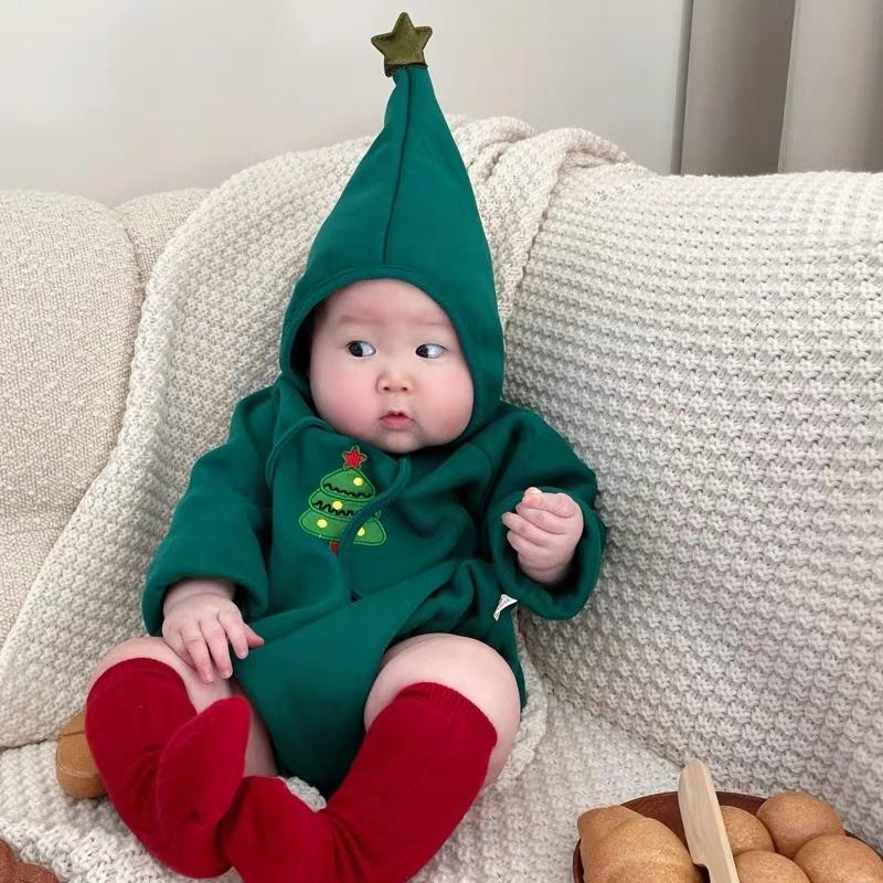 Trang Phục Giáng Sinh Cho Trẻ Sơ Sinh, Áo Liền Quần Dài Tay Cho Bé Trai Và Bé Gái, Áo Liền Quần Nhung Dày, Một Mảnh, Newbron
