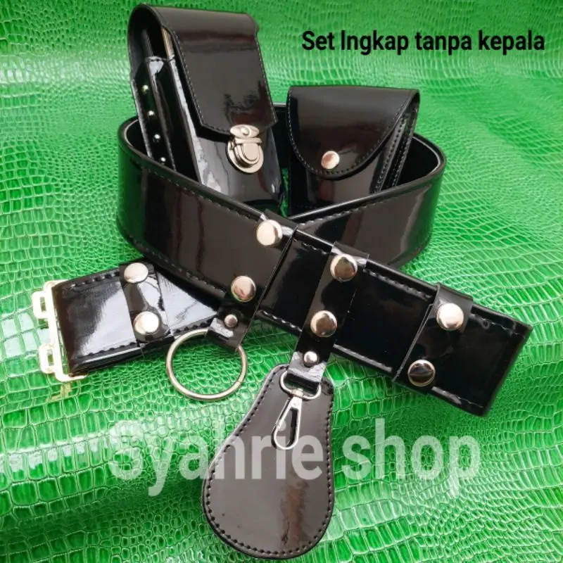 kopel satpam sabuk security kulit hitam polos mengkilap 1