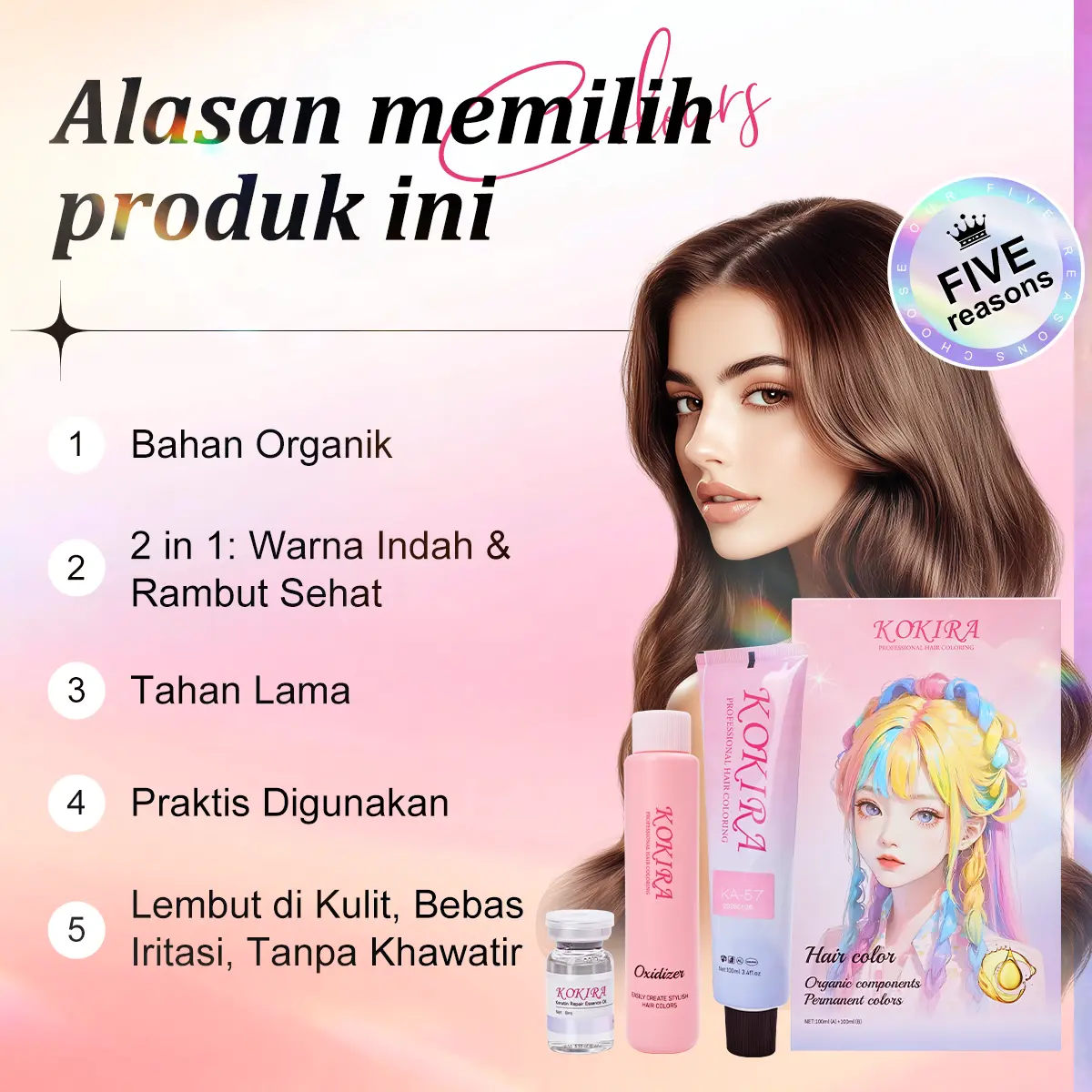 Kokira hair color Milk Tea-83 Ammonia-free formula Essential oil hair care cat rambut pewarna rambut cat rambut biru gelap Kokira hair color Milk Tea-83 Ammonia-free formula Essential oil hair care cat rambut pewarna rambut cat rambut biru gelap