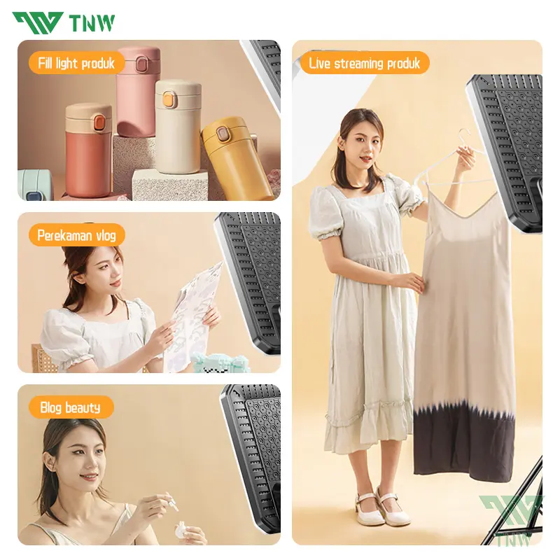 TNW Lampu Foto 16/20 Inch LED Video Light Studio Lighting Fill Light Ringlight Besar with Tripod for Live Stream Vlogging 5