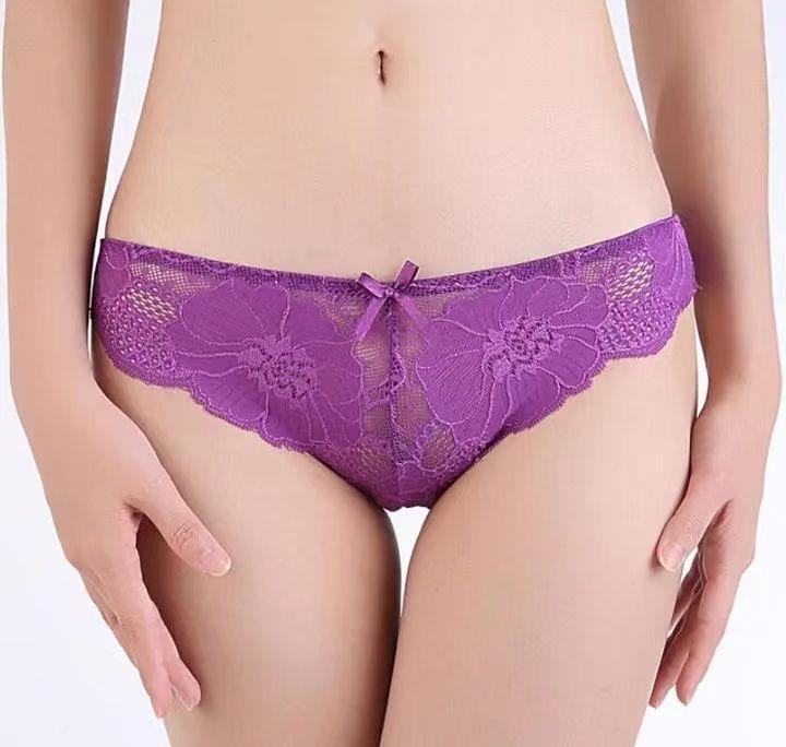 Promosi!!!06#Pakaian Dalam Wanita 1 Pc Warna Acak 45kg-65kg Bahan Brokat Ukuran Penuh Kenyamanan Renda Bernapas Boxer Motif Pendek Seamless Waist Celana Dalam Wanita Import