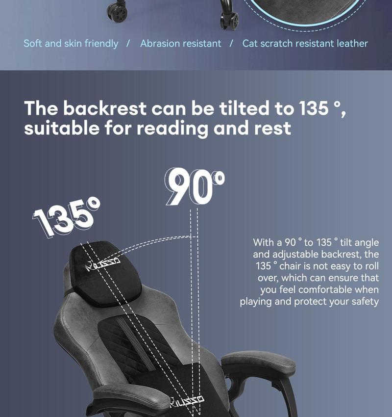 Product Introduction of MUSSO 129A Aeolus Series Fabric Leathaire Computer Gaming Chair Waterproof scratch-resistant,Adjustable Swivel Office Chair 1