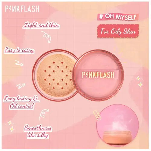 PINKFLASH Lasting Matte Setting Loose Powder | Bedak Tabur Pink Flash BPOM PF-F06 2