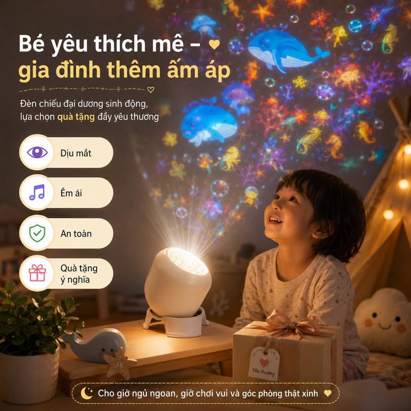 Đèn chiếu thế giới đại dương cho trẻ em, đồ chơi giáo dục khám phá đại dương…