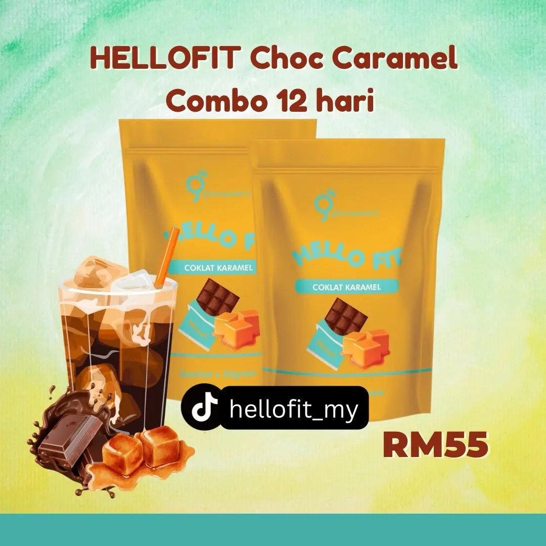 (Combo 2 Pek) HELLOFIT Perisa COKLAT KARAMEL HQ Hazelnut