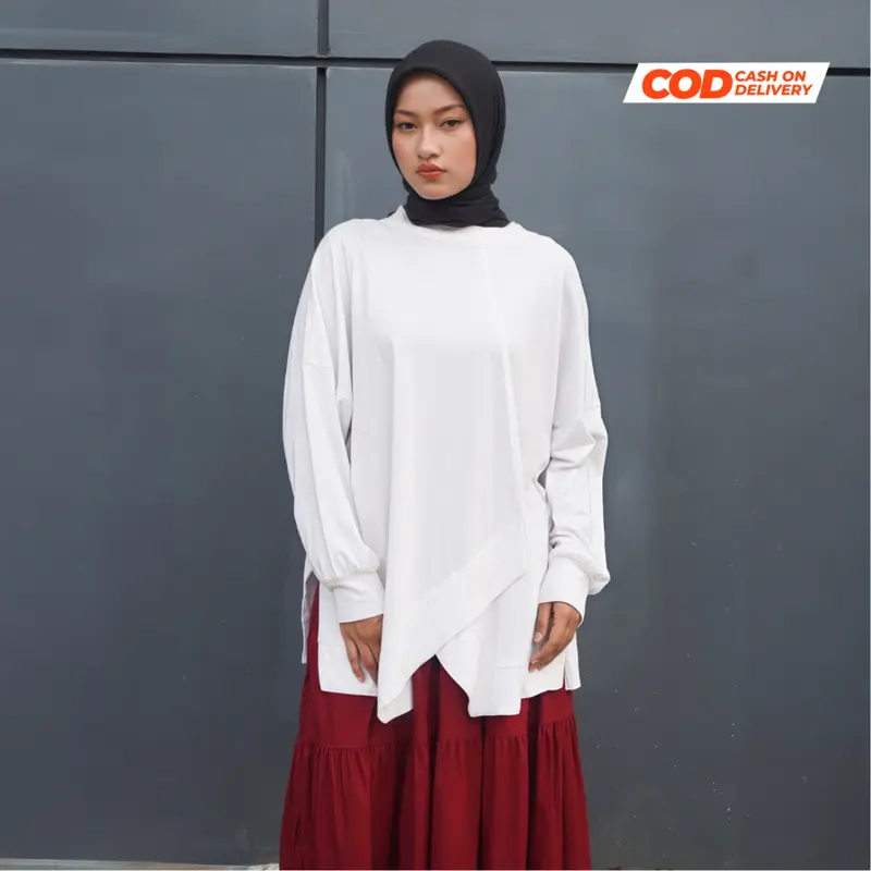 Outfidence - Rumi Top Atasan Kaos Lengan Panjang Cotton Combed 100% Basic Muslim Wanita Nyaman 8
