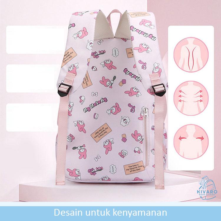 Product Introduction of Tas Ransel Sanrio Besar SD SMP SMA Kuromi Pochacco Melody & Hello Kitty | CL08 Kivaro Anak Motif Fashion 42
