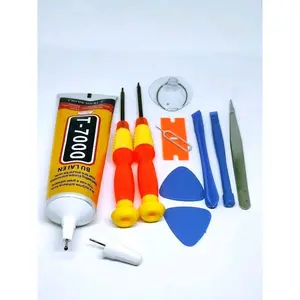 OBENG SET 10 IN 1+LEM T7000 50ML HITAM ALAT SERVICE HP OBENG LENGKAP