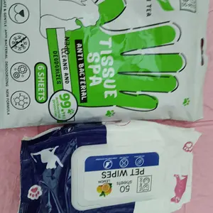 BABEPETSHOP PET SPA Tisu Basah Travelling isi 1Pack isi 6pcs Sarung Tangan Sekali Pakai Kucing Pembersihan Pijat Hewan