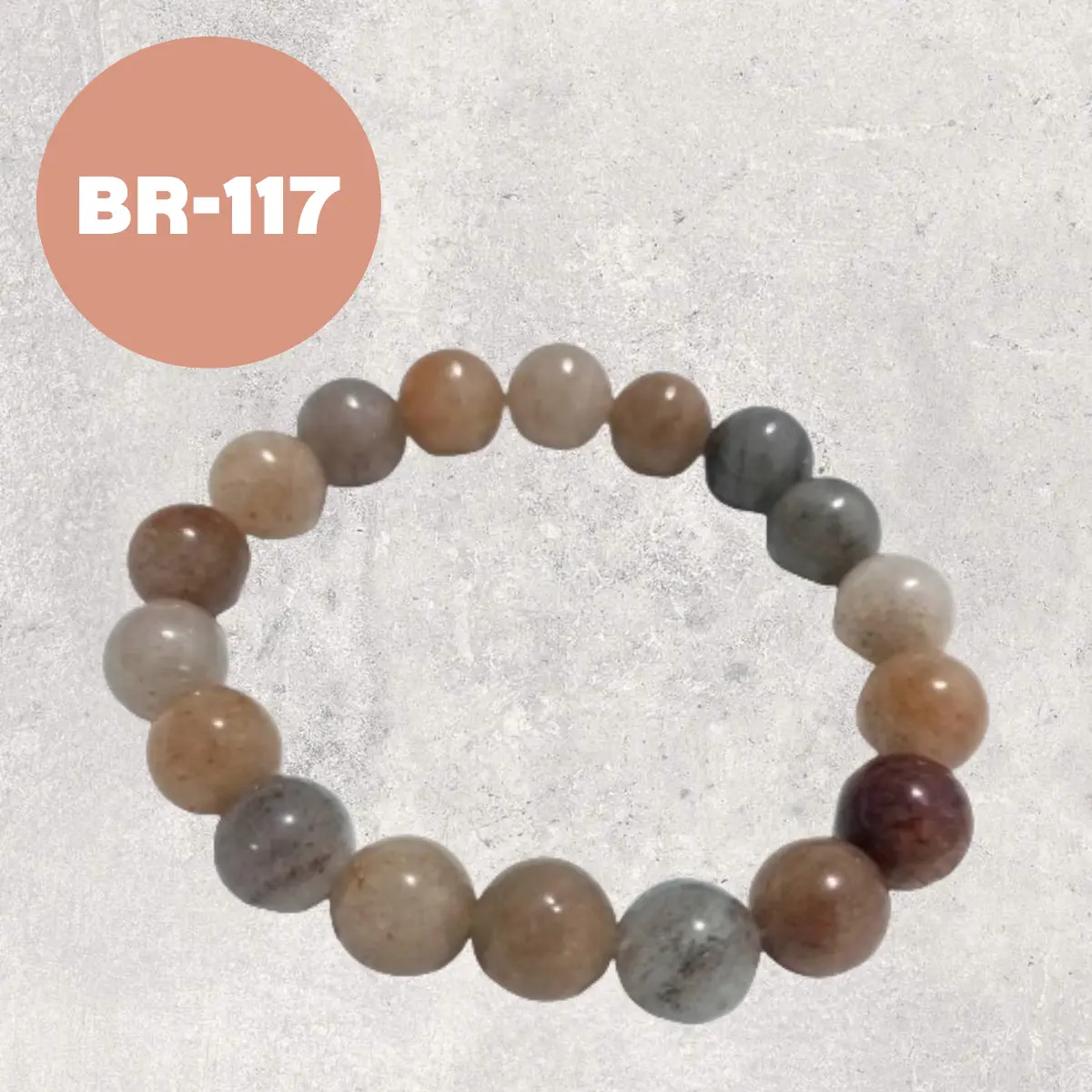 Natural Jade Stone Brown Sand Bracelet, Round Beaded Stretchable Bracelet, Classic Elastic Bracelet, Friendship Bracelet Couple Bracelet