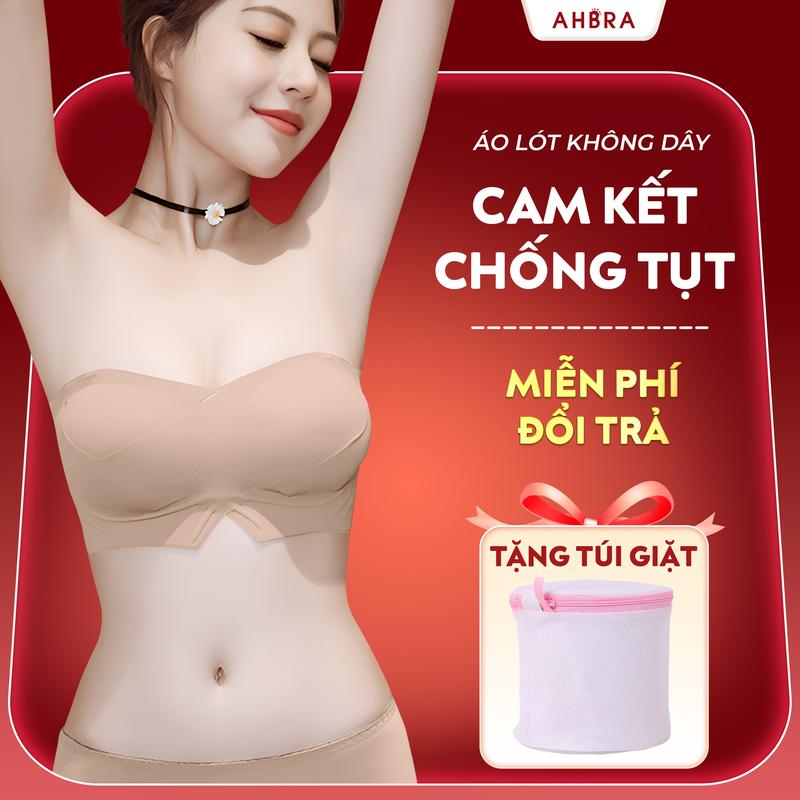 Áo Ngực Không Dây Chống Tụt Dáng Quây Cup Ngang FS01 AHBRA