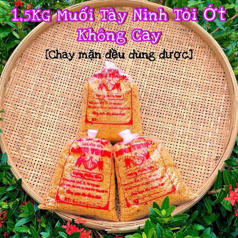  1,5KG Muối Tây Ninh Tỏi Ớt - Không Cay  Chay Mặn đều dùng được  