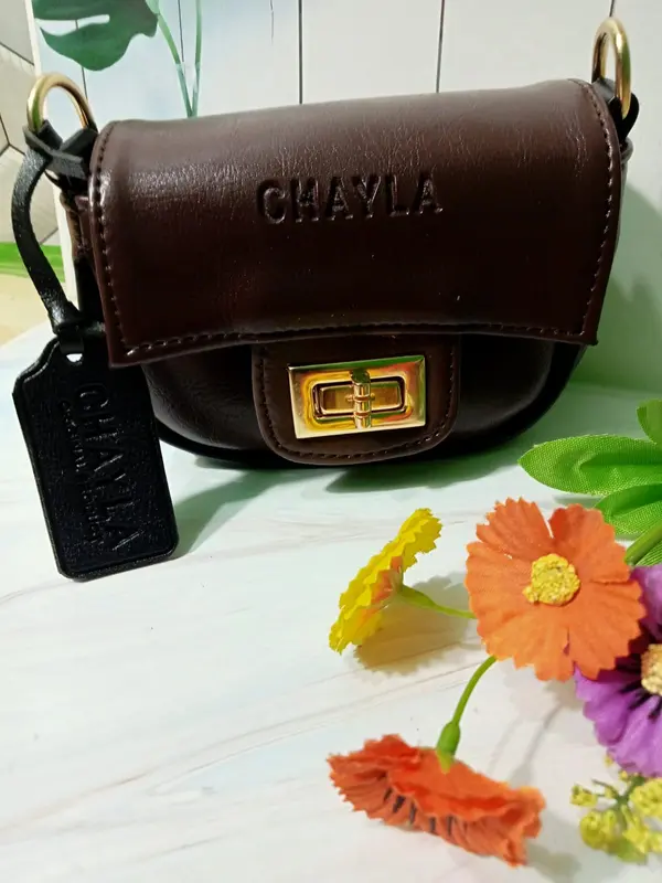 (PROMO)  Kode 3546 Tas koin Ruri bags Motif Polos Glosy Tas Slempang Tali Ulir top mini Sling Bags by chayla bags 5