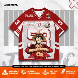 Jersey One Piece Luffy 53 Anime Unisex Oversize Streetwear Bahan Adem Dry Fit - Jersic