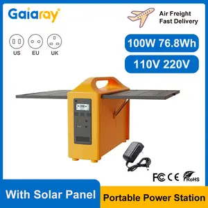 100W Power Station 220V 110V Power Supply Solar Generator Portable Power Bank LiFePo4 Battery With Solar Panel Outdoor Camping - 100W 110V US