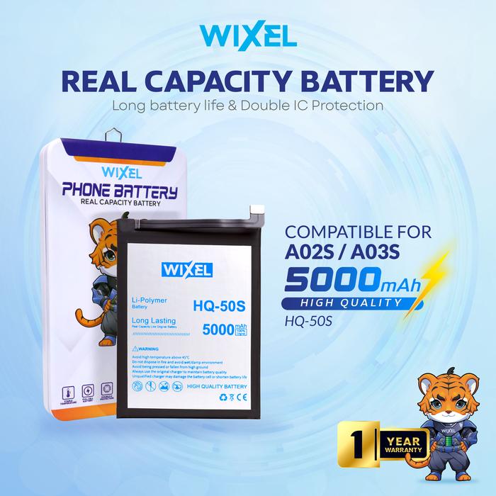 Gambar WIXEL Baterai Sams Galaxy A02S A025 A025F HQ-50S Batre Double Power dari WIXEL Kab. Tangerang Tokopedia