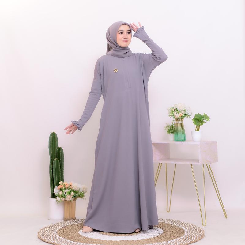 Gamis Arafah Bahan Snowy Knit Premium Adem Dan Lembut Anti Panas 1